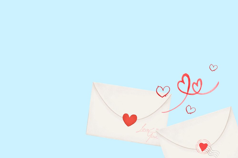 Valentine's love letters background, editable digital painting remix