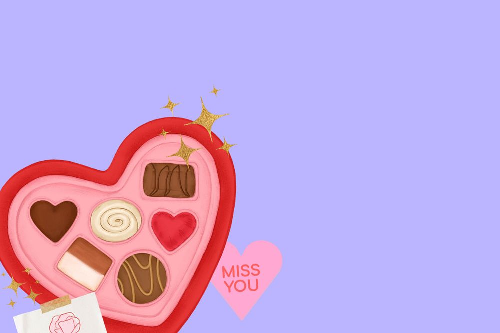 Valentine's chocolate background, editable festive digital painting remix