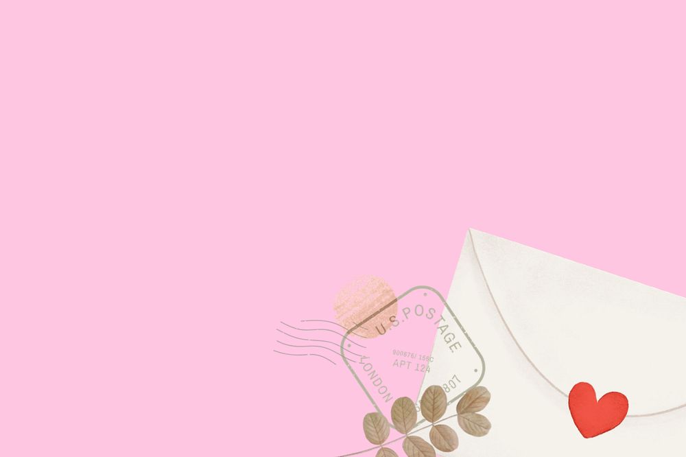 Valentine's love letter background, editable festive digital painting remix