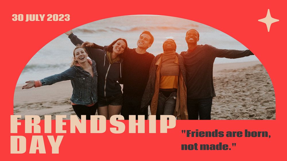 Friendship day blog banner template, editable text & design