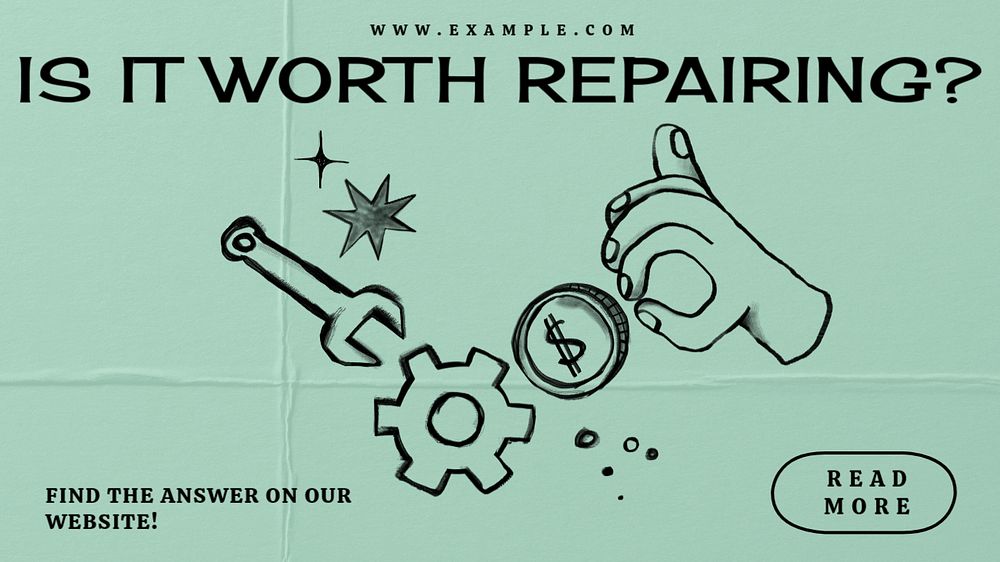 Worth repairing blog banner template, editable text & design