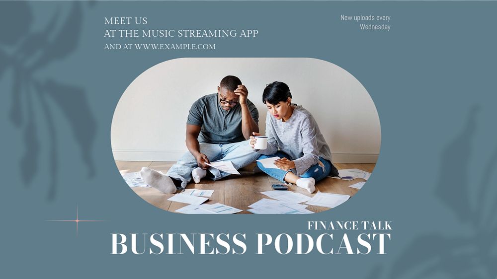 Business podcast blog banner template, editable design