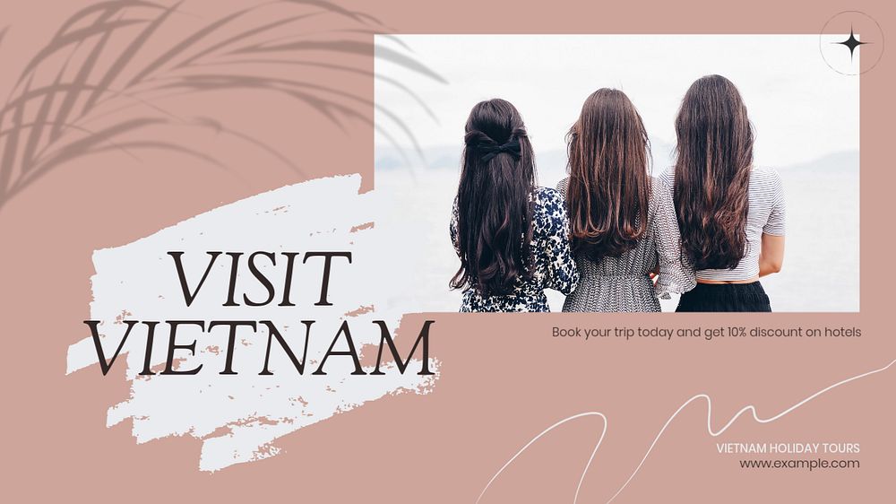 Visit Vietnam blog banner template, editable text