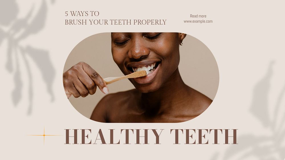 Healthy teeth tips blog banner template, editable design