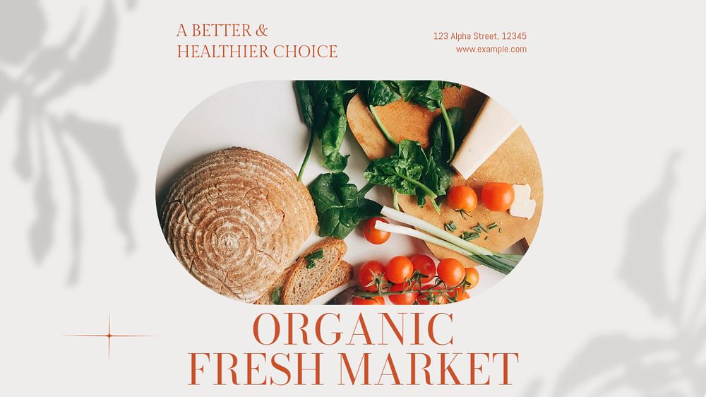 Organic fresh market blog banner template, editable design