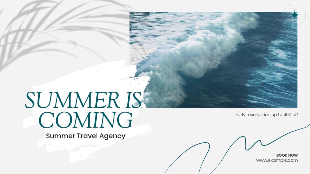 Summer travel sale blog banner template, editable text