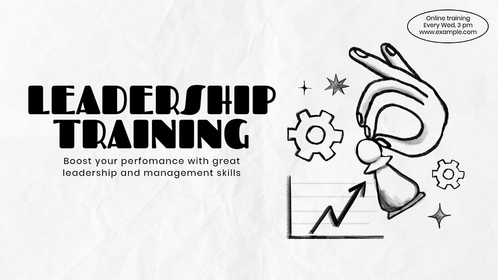 Leadership training blog banner template, editable text & design