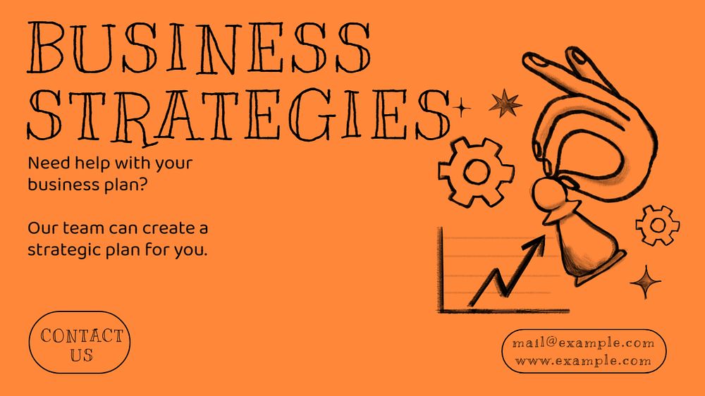 Business strategies blog banner template, editable text & design