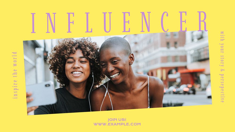 Influencer hiring blog banner template, editable text & design