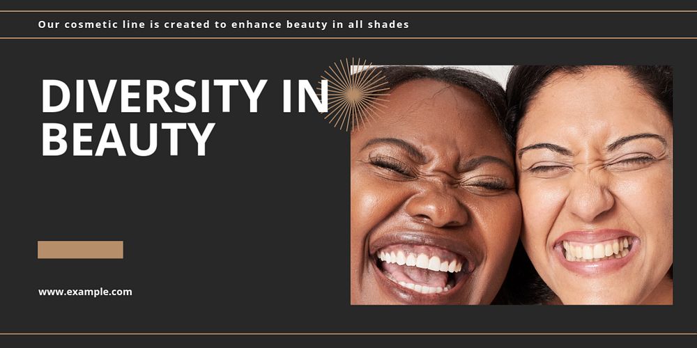 Diversity in beauty Twitter post template, editable text