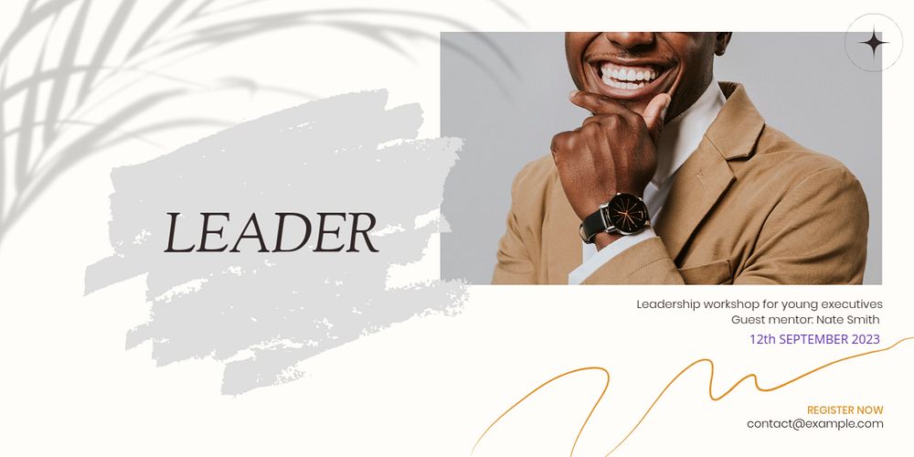 Leadership workshop Twitter post template, editable text