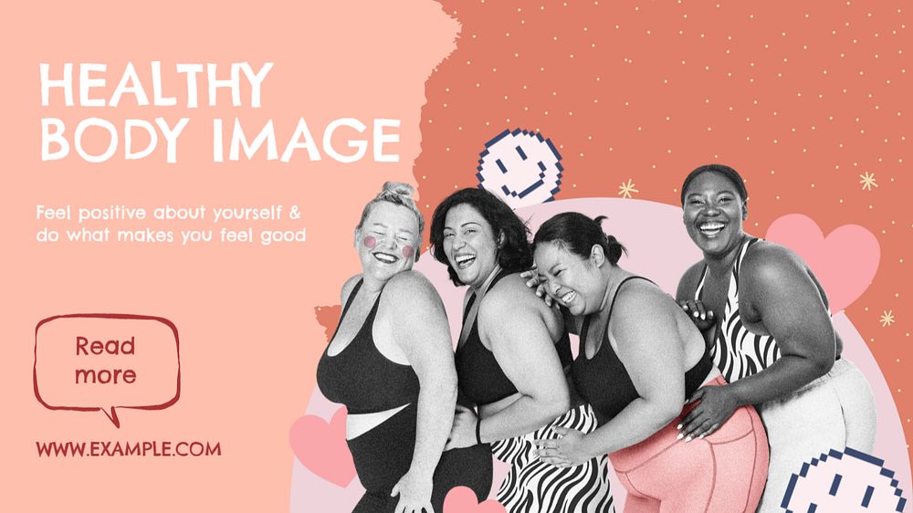 Body image blog banner template, editable design & text