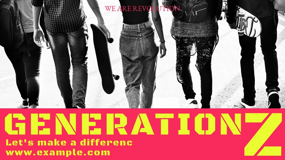 Generation Z blog banner template, editable text & design