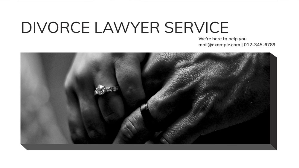 Divorce lawyer blog banner template, editable text & design