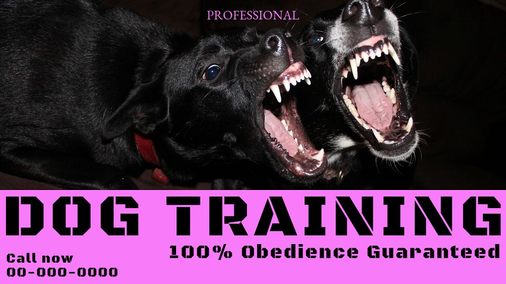 Dog training blog banner template, editable text & design