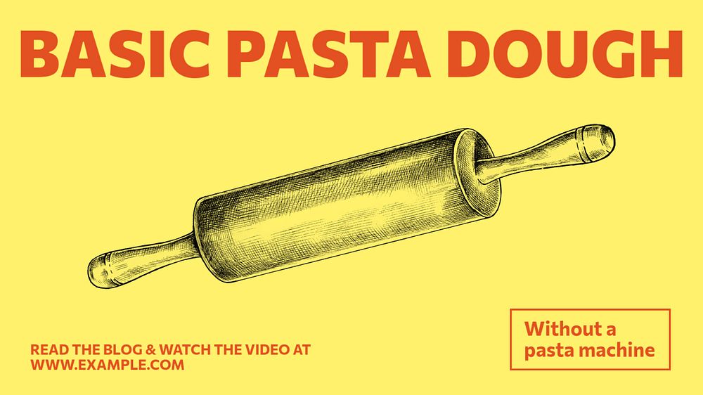 Pasta dough blog banner template, editable text & design