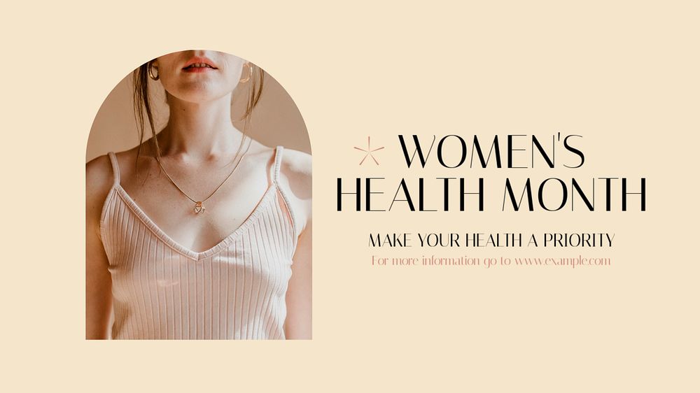 Women's Health Month blog banner template, editable text