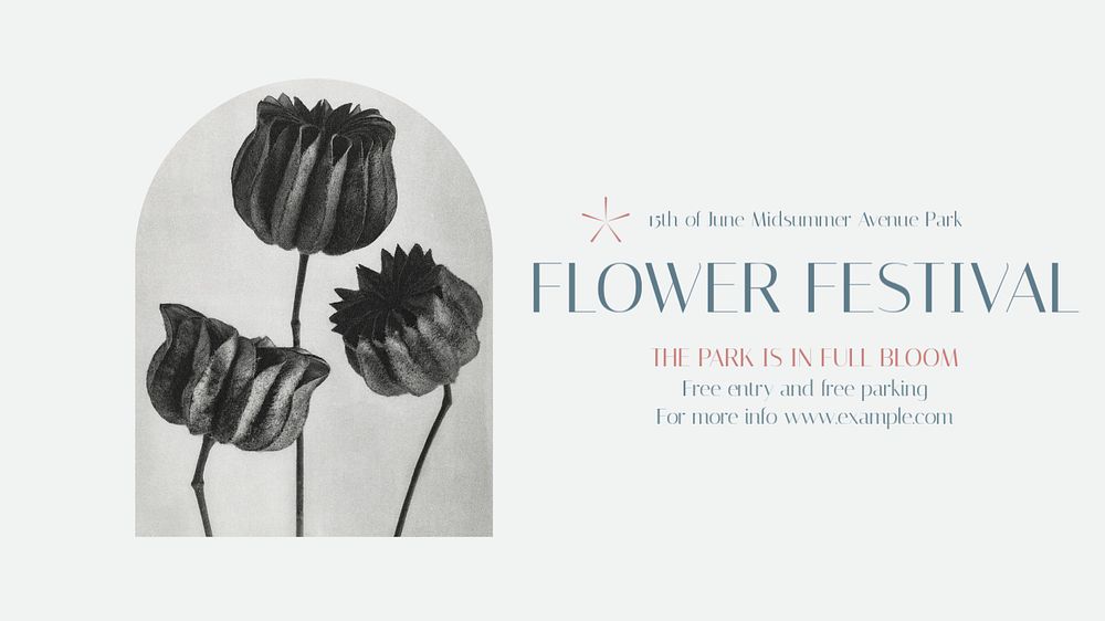 Flower festival blog banner template, editable text