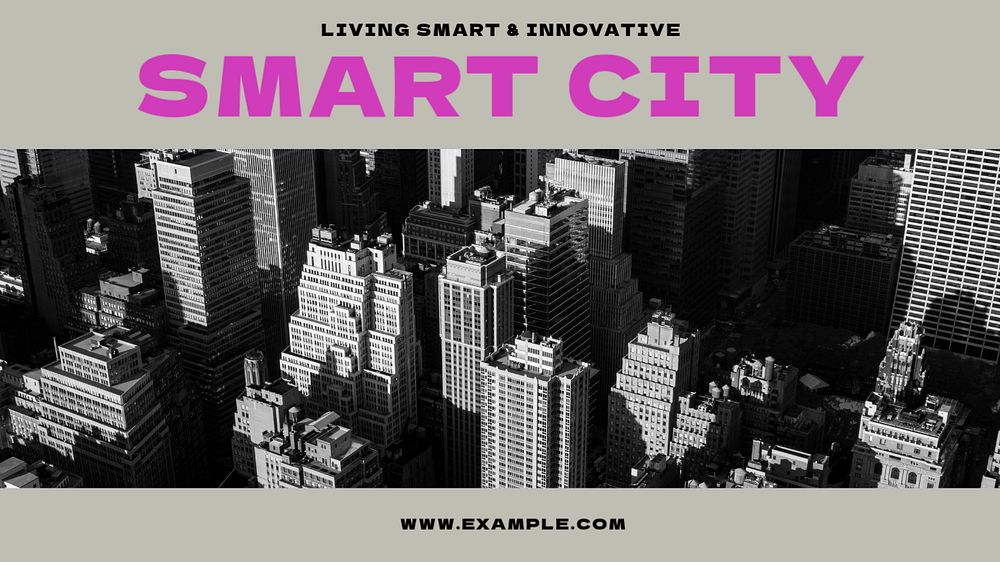 Smart city blog banner template, editable text & design