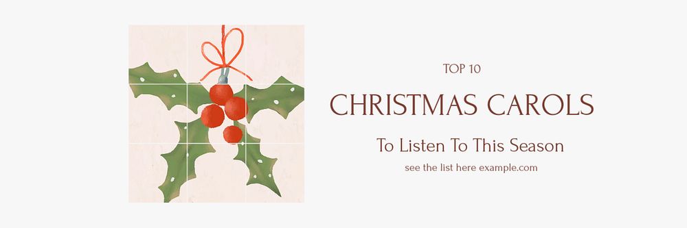 Christmas carols list email header template, editable design