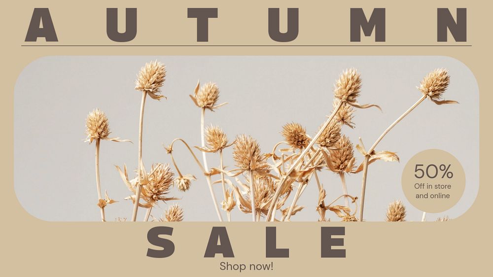 Autumn sale blog banner template, editable text & design