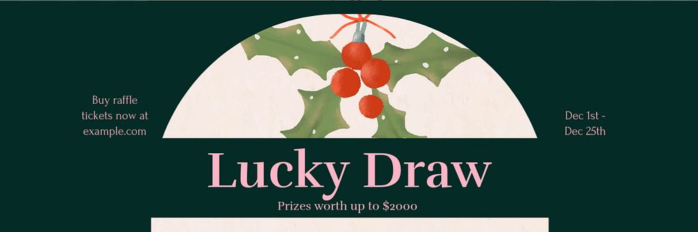 Christmas lucky draw email header template, editable design