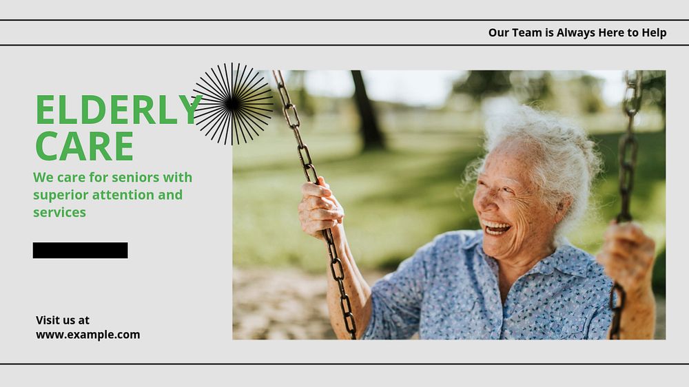 Elderly care Facebook cover template, editable design