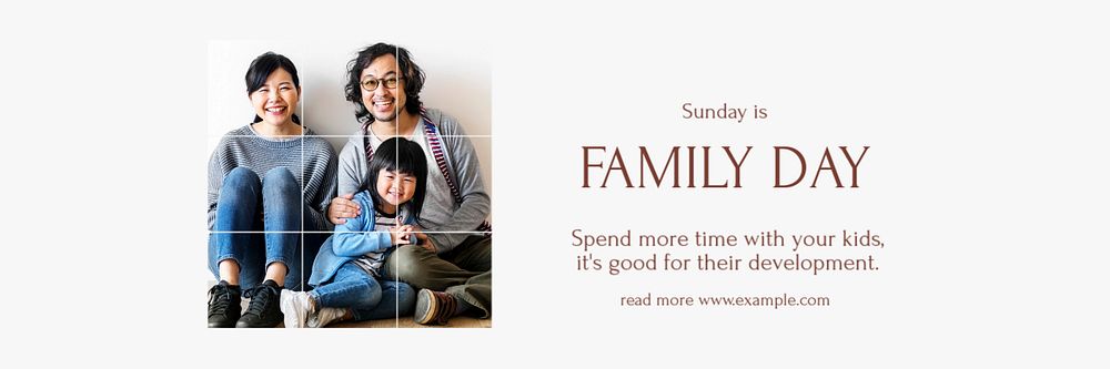 Family time email header template, editable design