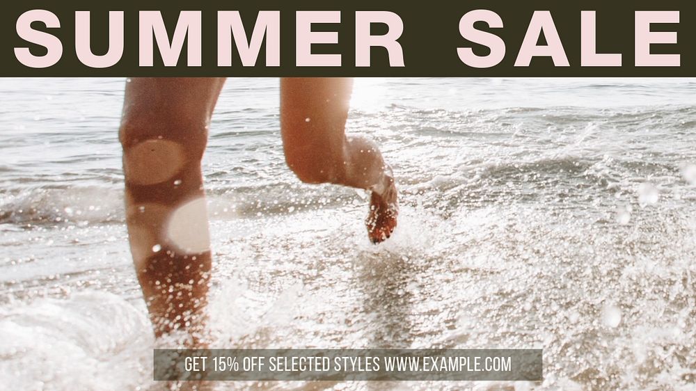 Summer sale blog banner template, editable text & design