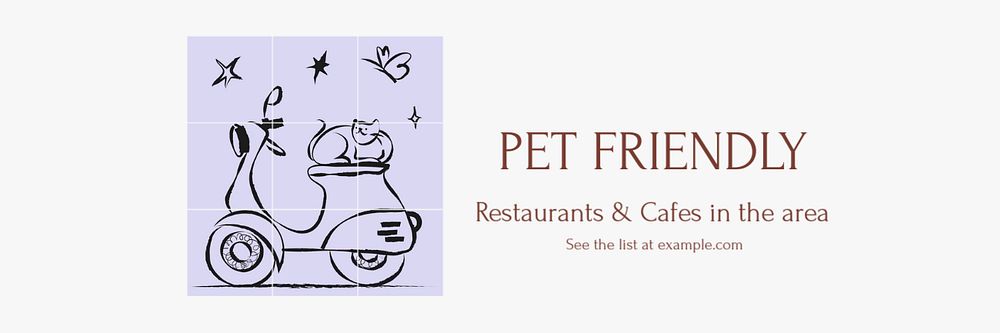 Pet friendly businesses email header template, editable design