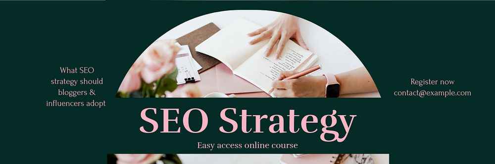 SEO strategy course email header template, editable design