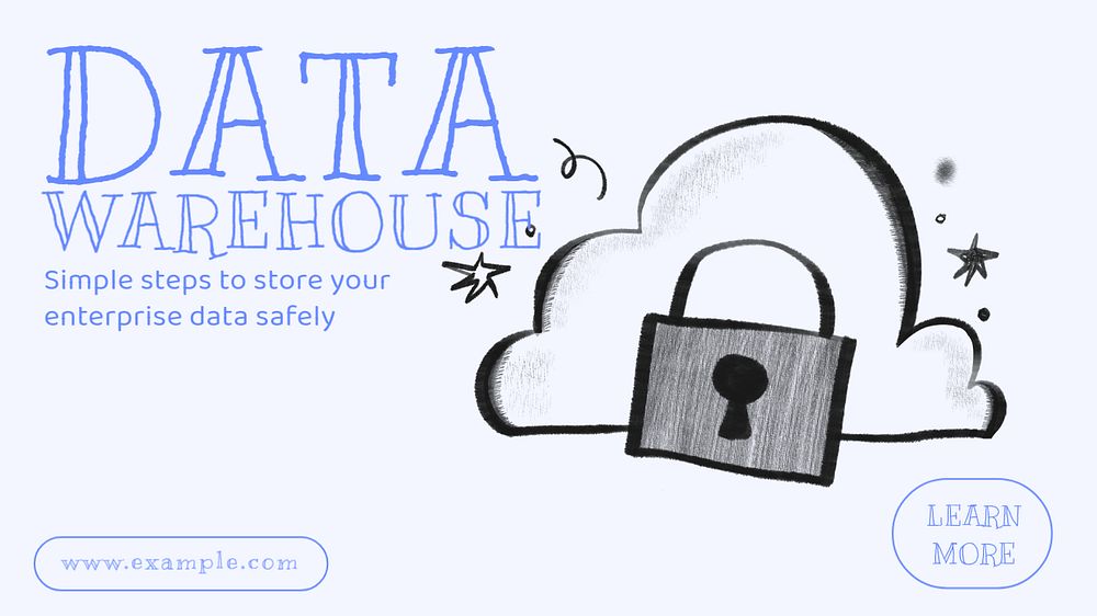 Data warehouse blog banner template, editable text & design