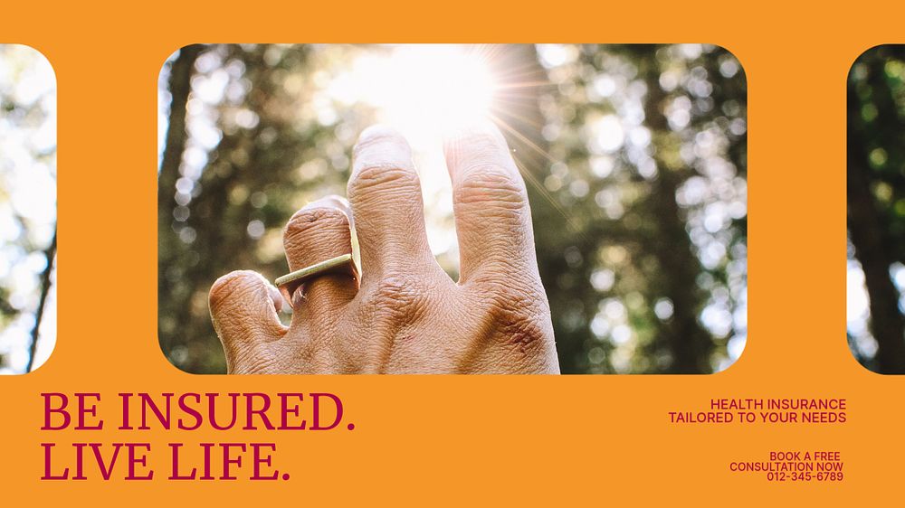 Life insurance blog banner template, editable text & design