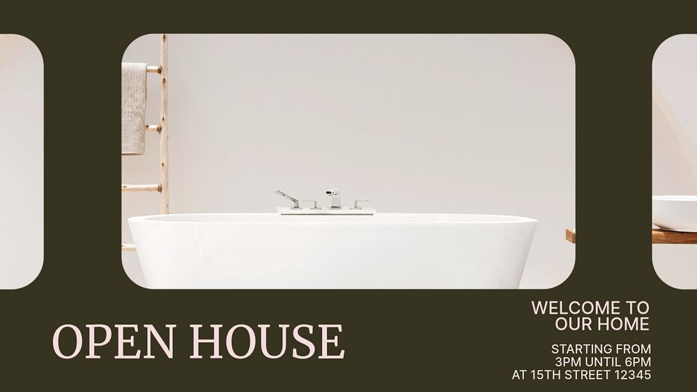 Open house blog banner template, editable text & design