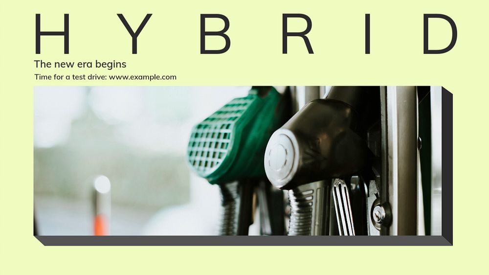 Hybrid car blog banner template, editable text & design