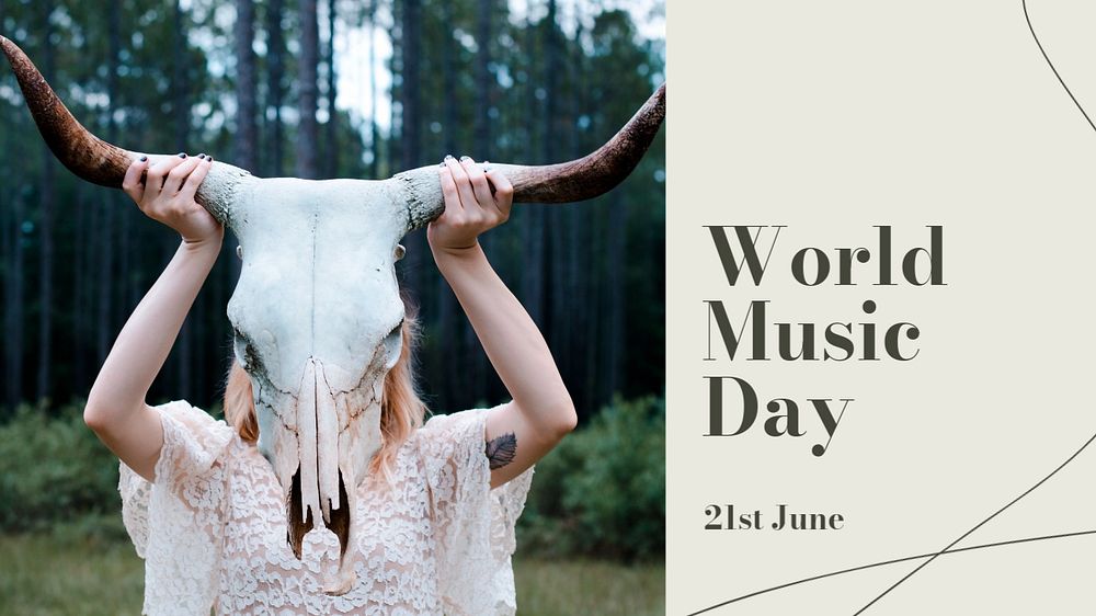 Music day blog banner template, editable design