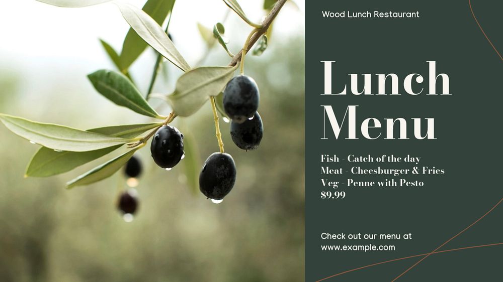 Lunch menu blog banner template, editable design