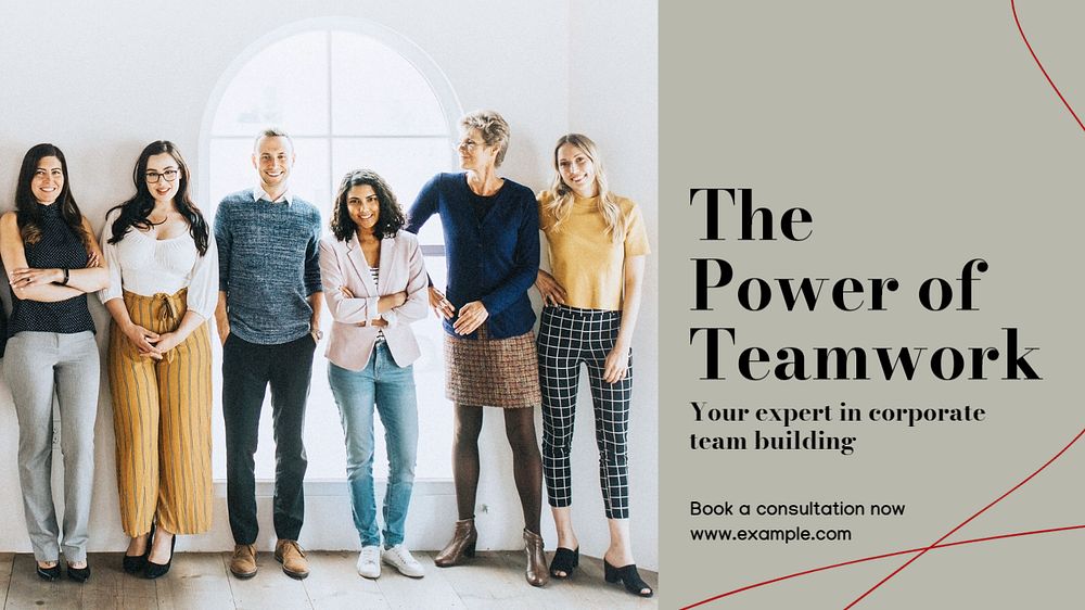 Power of teamwork blog banner template, editable design