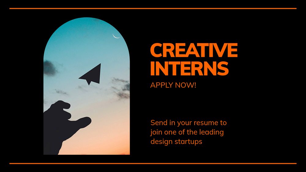 Interns hiring blog banner template, editable text & design