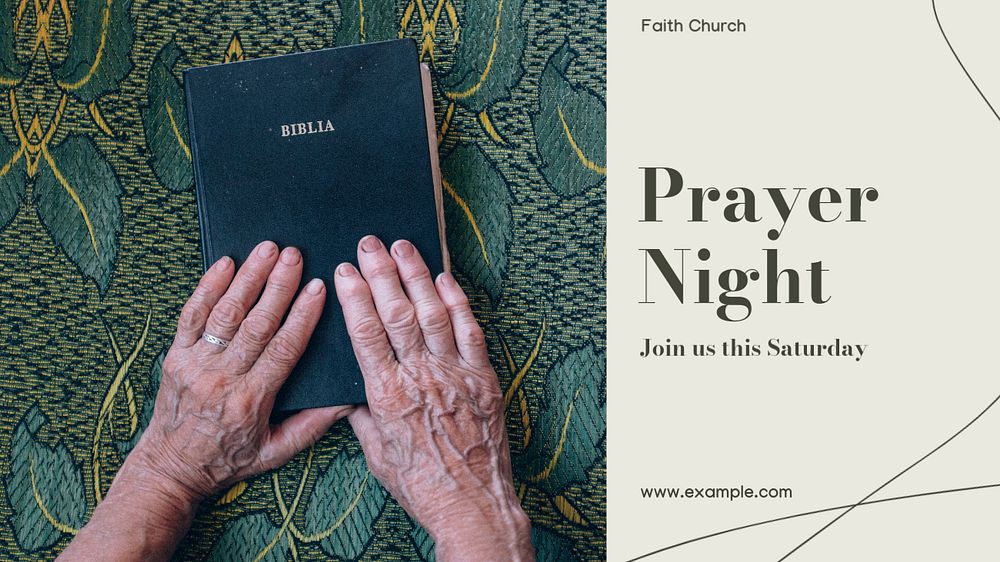 Prayer night blog banner template, editable design