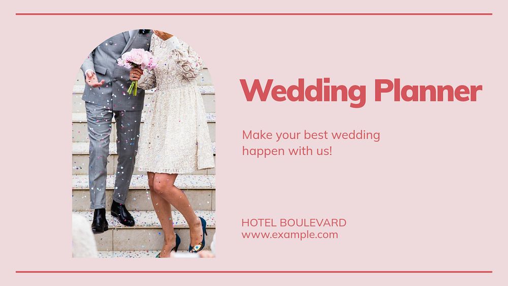 Wedding planner blog banner template, editable text & design