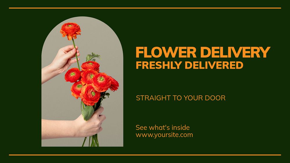 Flower delivery blog banner template, editable text & design