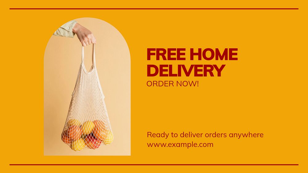 Free delivery blog banner template, editable text & design