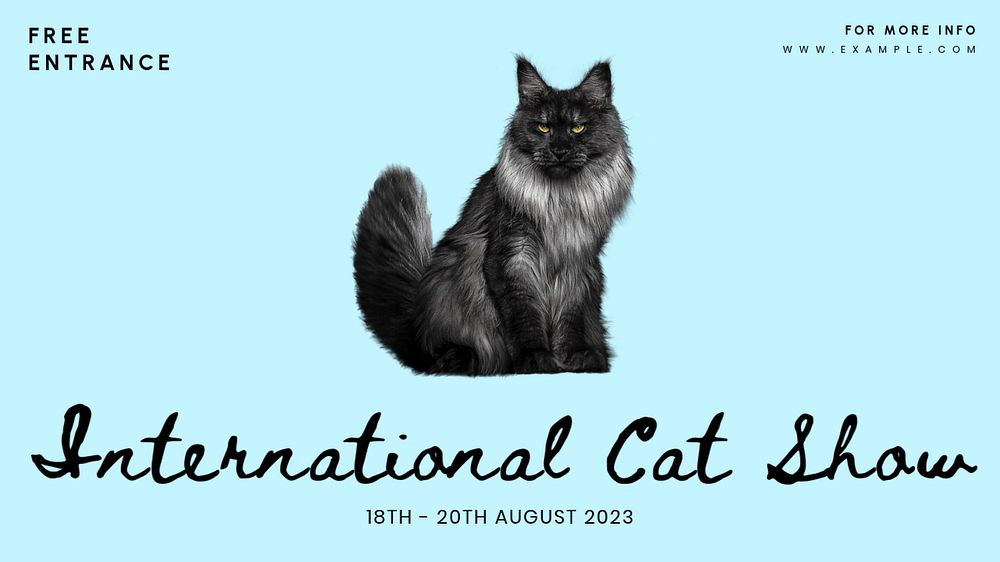 International Cat Show blog banner template, editable text & design