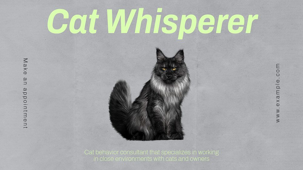 Cat whisperer blog banner template, editable text & design