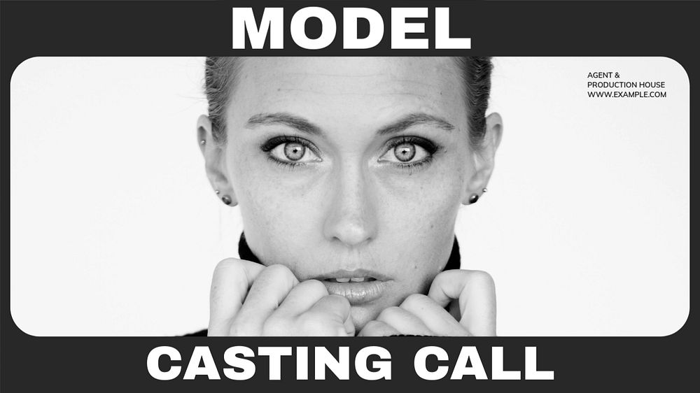 Model casting call blog banner template, editable text & design