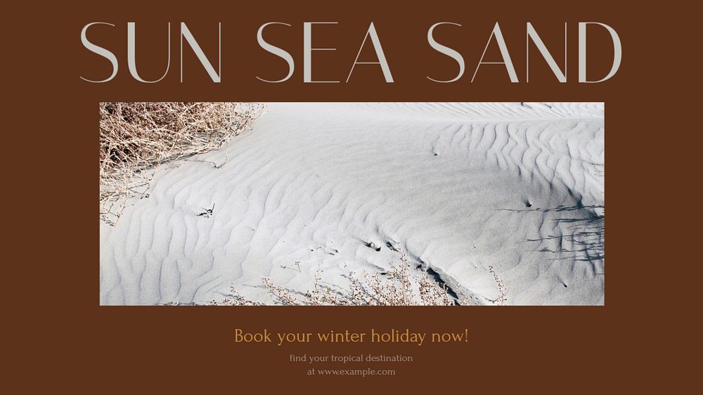 Sea, sun, sand Facebook cover template, editable design