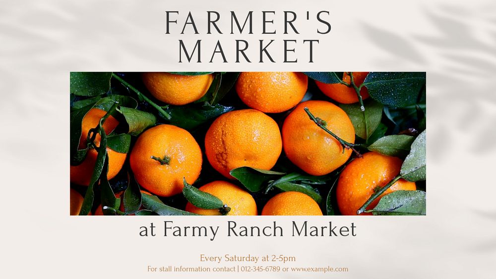 Farmer's market Facebook cover template, editable design