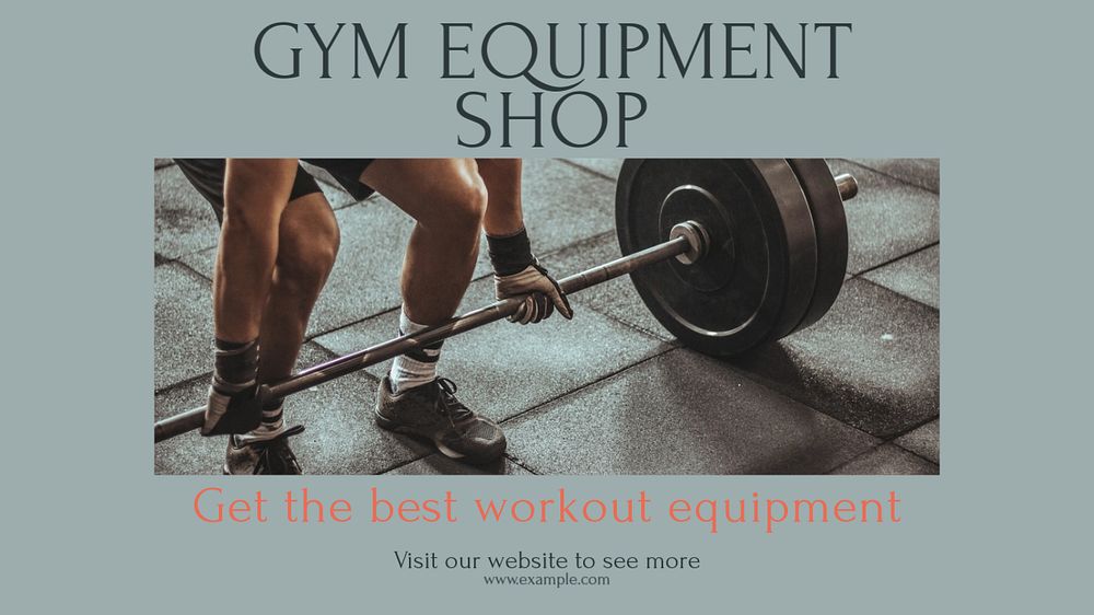 Gym equipment Facebook cover template, editable design