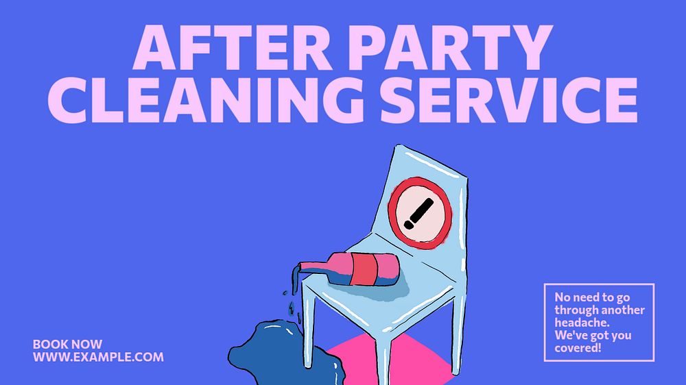 Cleaning service blog banner template, editable text & design